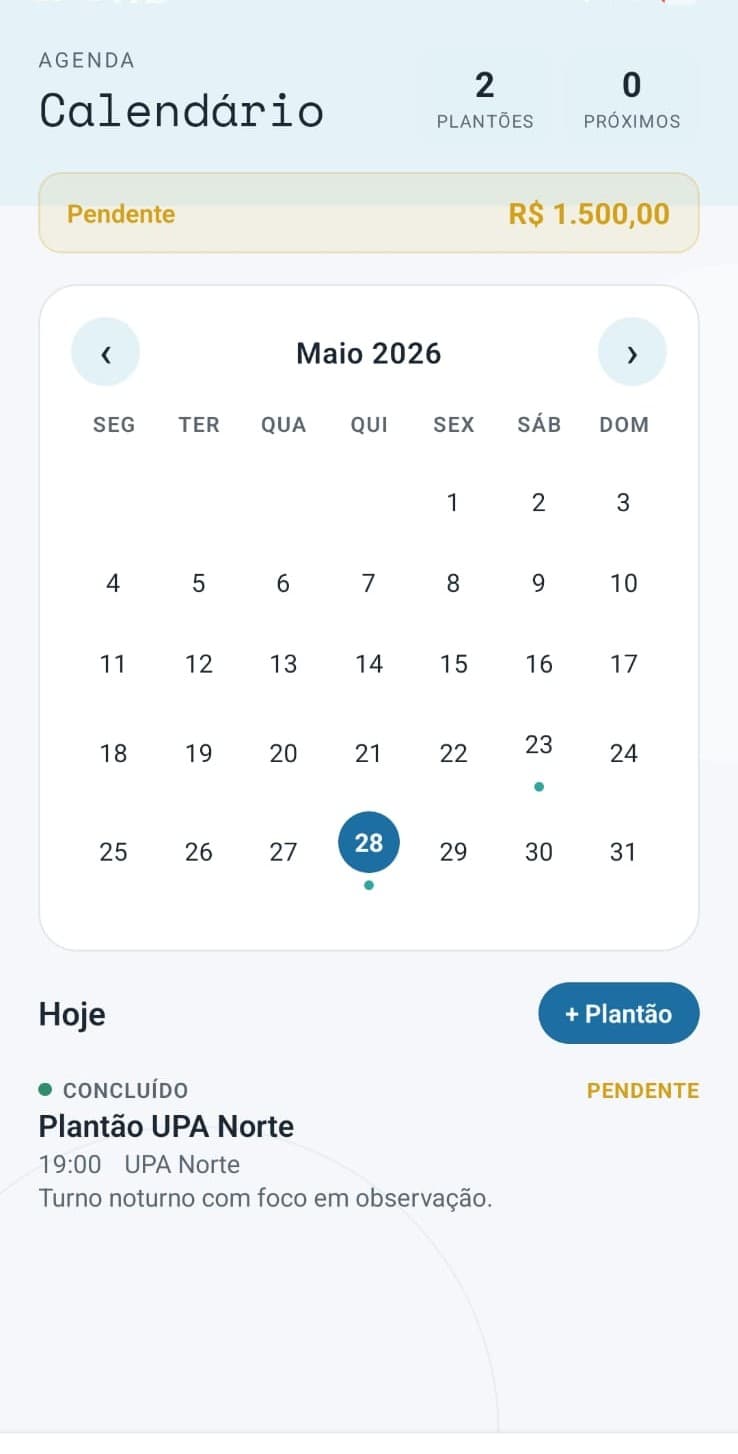 Tela do app Plantonário
